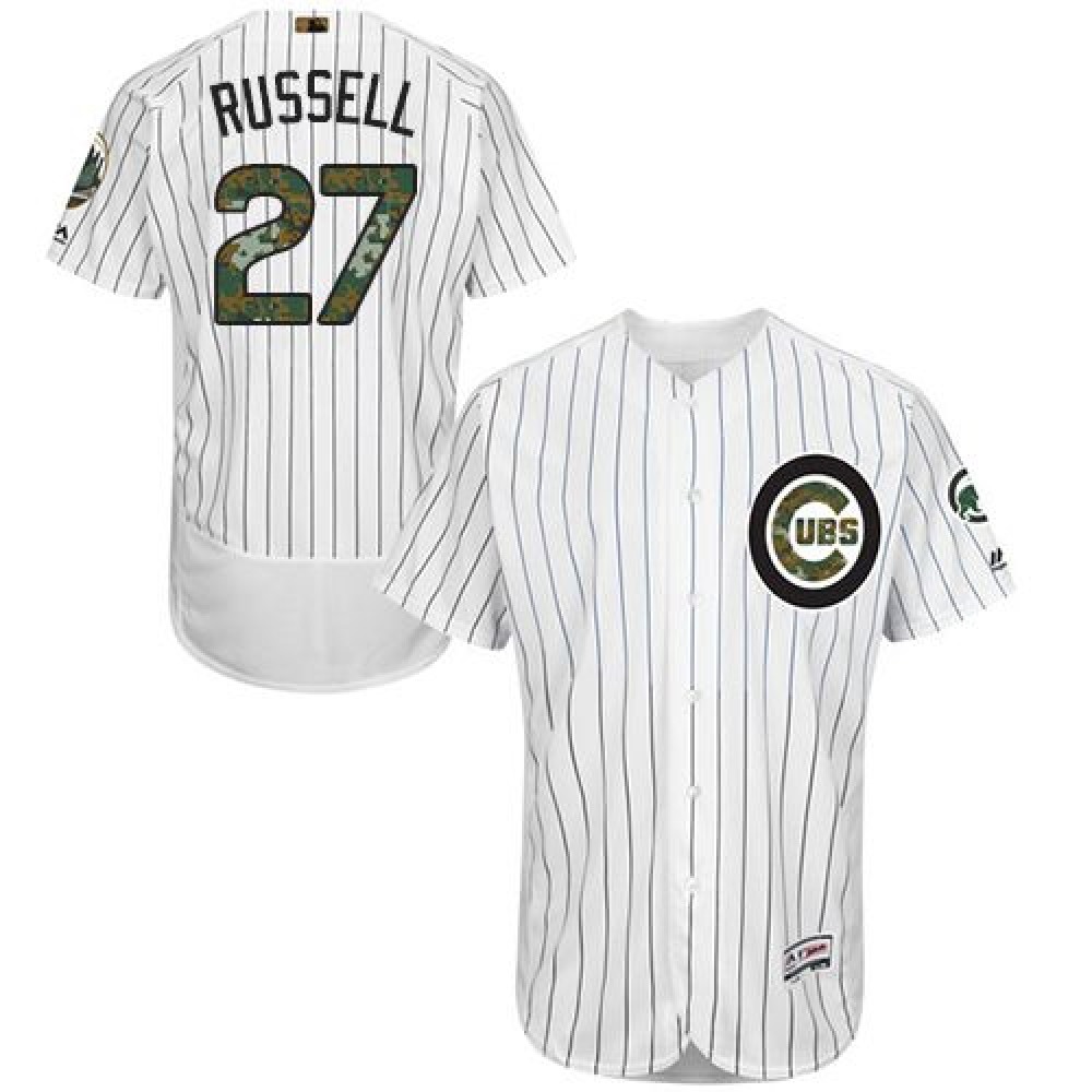 Cubs #27 Addison Russell White(Blue Strip) Flexbase Authentic Collection 2016 Memorial Day Stitched MLB Jersey Cubs #27 Addison Russell White(Blue Strip) Flexbase Authentic Collection 2016 Memorial Day Stitched MLB Jersey