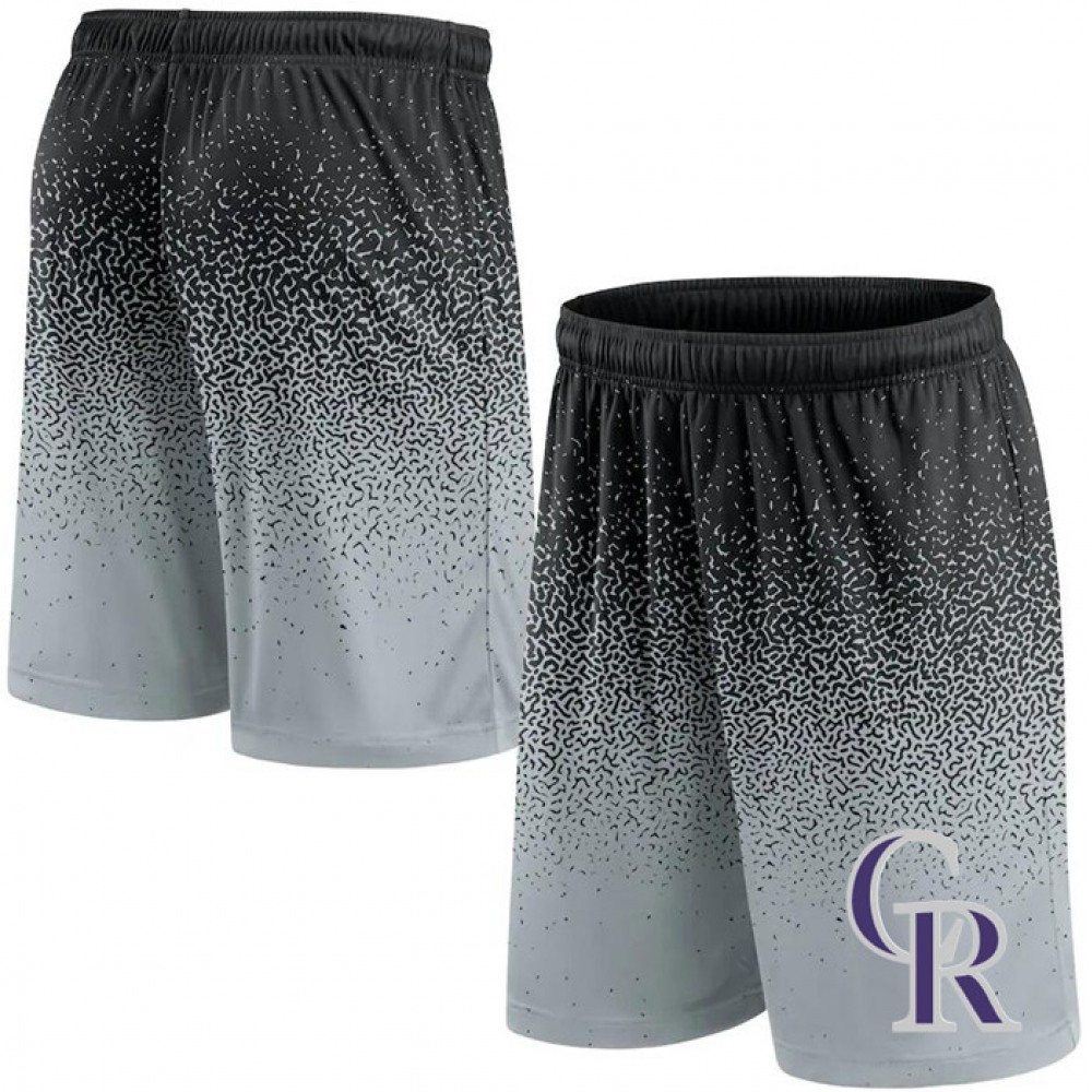 Men's Colorado Rockies Grey/Black Ombre Shorts Men's Colorado Rockies Grey/Black Ombre Shorts