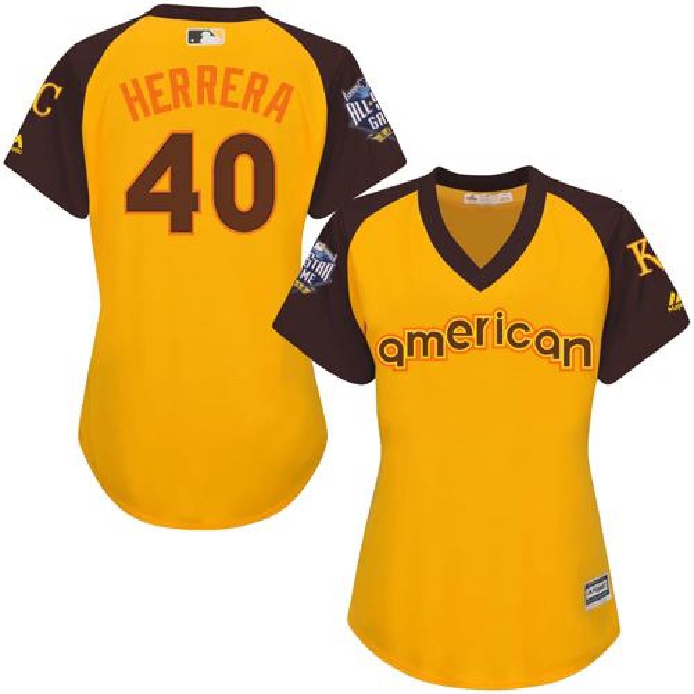 Royals #40 Kelvin Herrera Gold 2016 All-Star American League Women's Stitched MLB Jersey Royals #40 Kelvin Herrera Gold 2016 All-Star American League Women's Stitched MLB Jersey