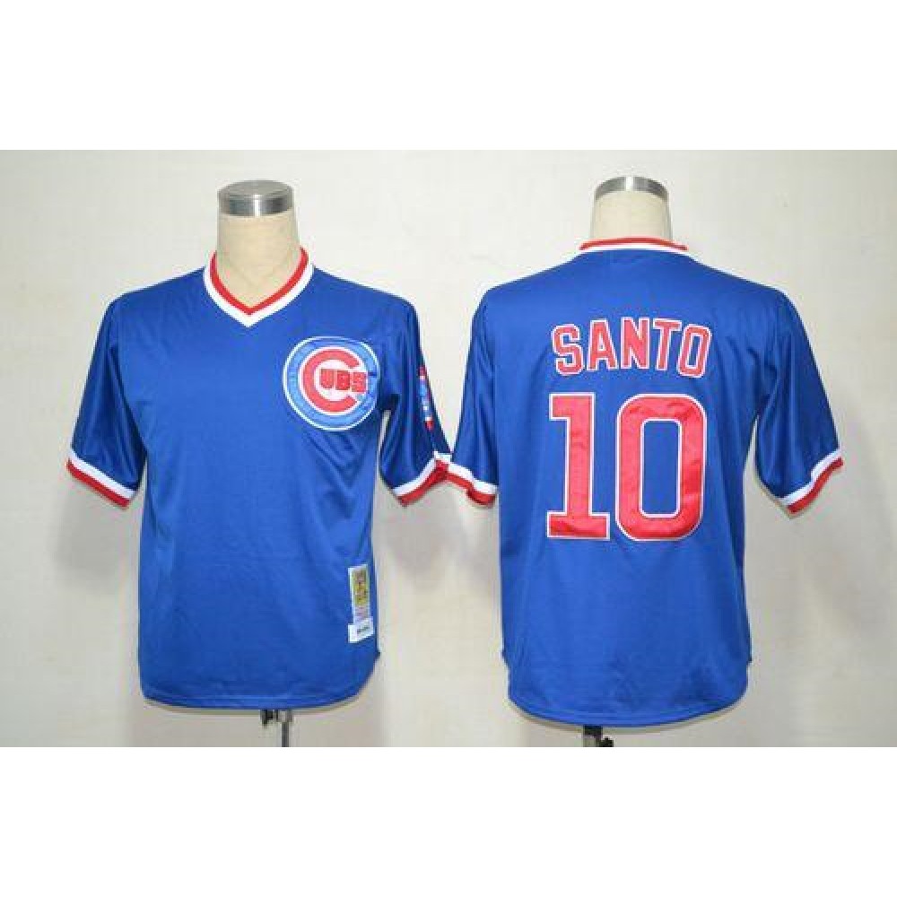 Mitchell and Ness Cubs #10 Ron Santo Stitched Blue Throwback MLB Jersey Mitchell and Ness Cubs #10 Ron Santo Stitched Blue Throwback MLB Jersey