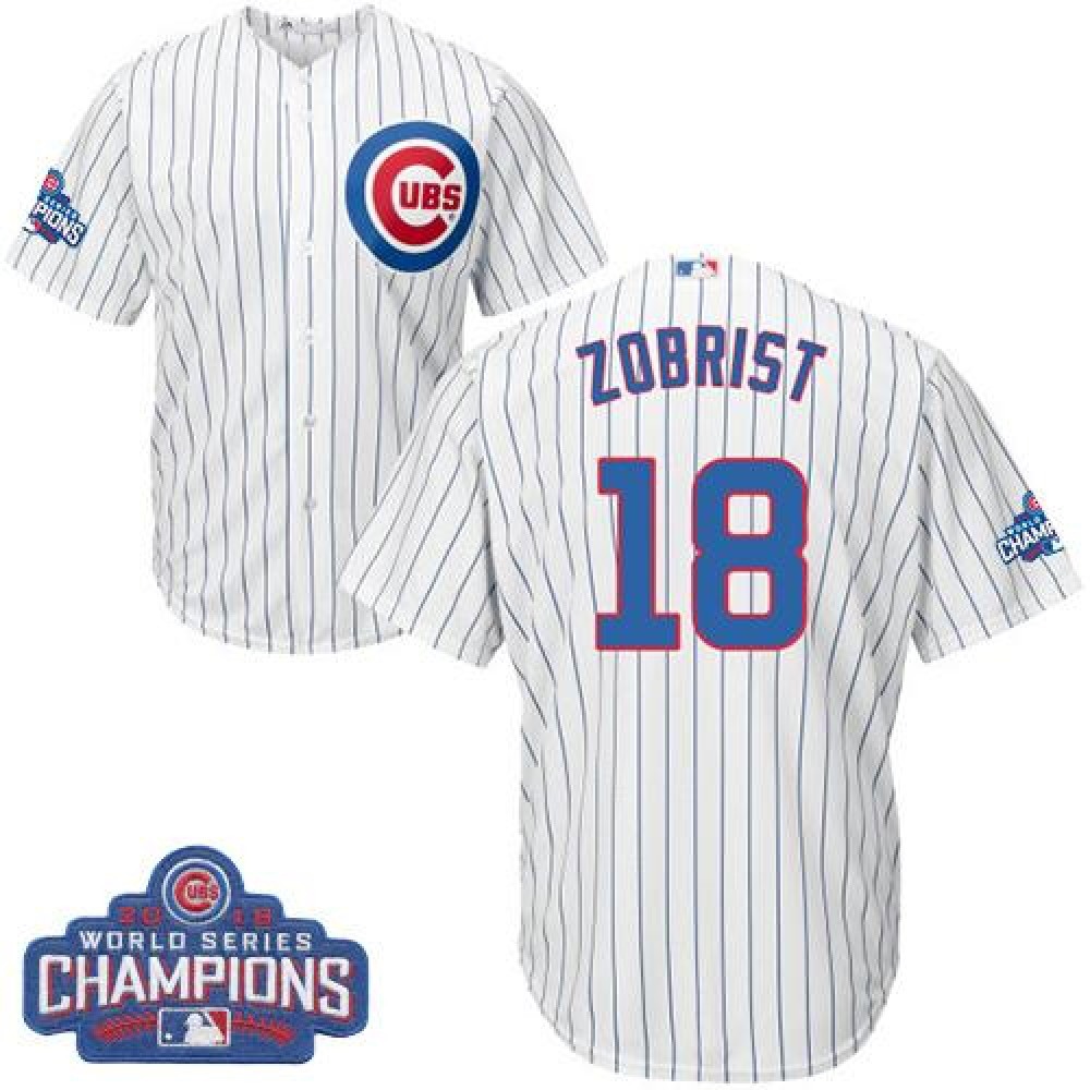 Cubs #18 Ben Zobrist White Home 2016 World Series Champions Stitched Youth MLB Jersey Cubs #18 Ben Zobrist White Home 2016 World Series Champions Stitched Youth MLB Jersey