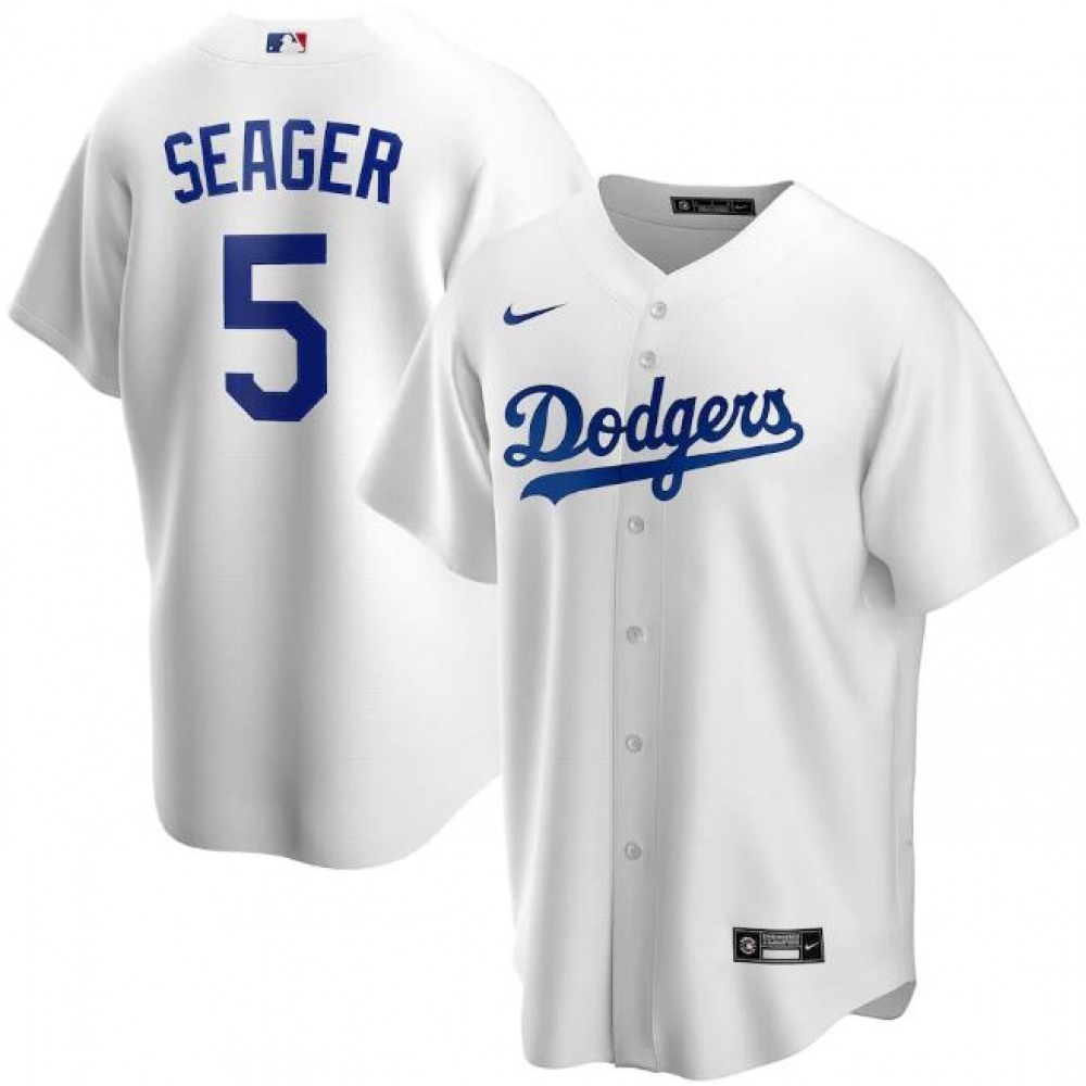 Men's Los Angeles Dodgers #5 Corey Seager White Cool Base Stitched Jersey Men's Los Angeles Dodgers #5 Corey Seager White Cool Base Stitched Jersey