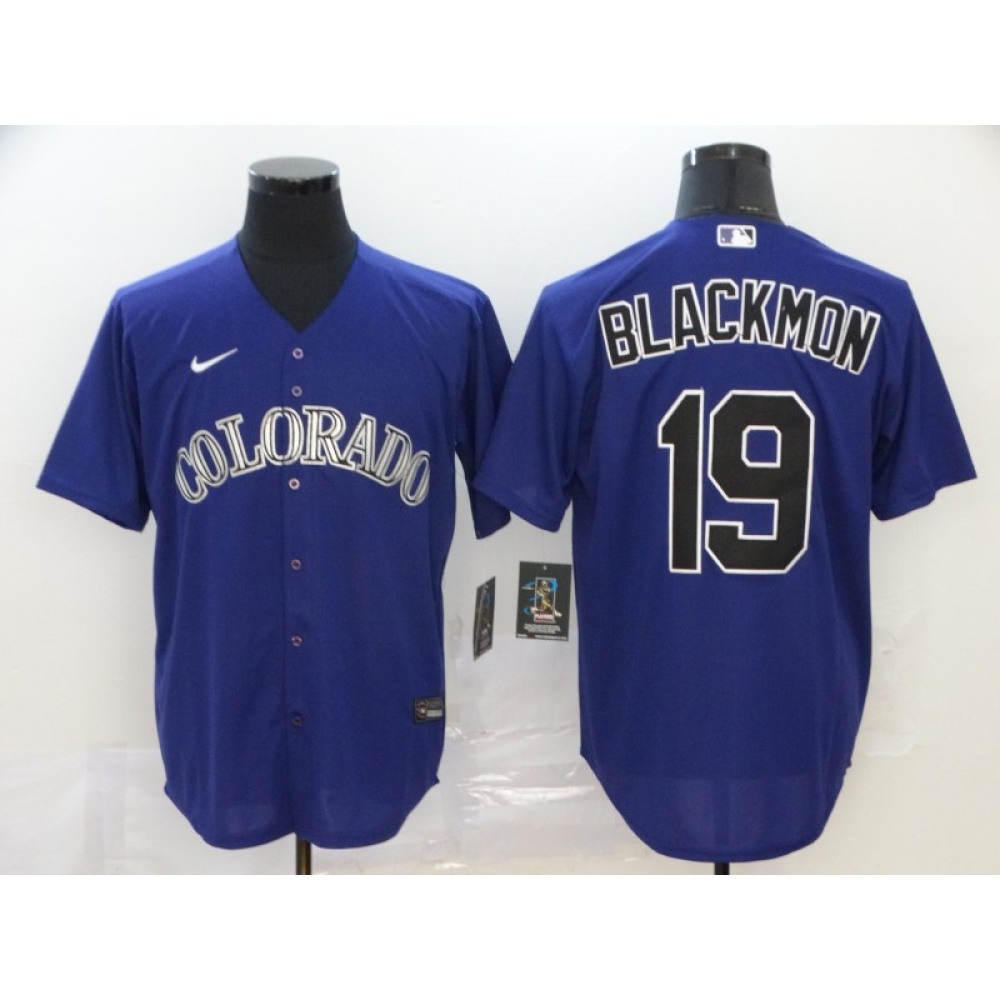 Men's Colorado Rockies #19 Charlie Blackmon Blue Cool Base Stitched MLB Jersey Men's Colorado Rockies #19 Charlie Blackmon Blue Cool Base Stitched MLB Jersey