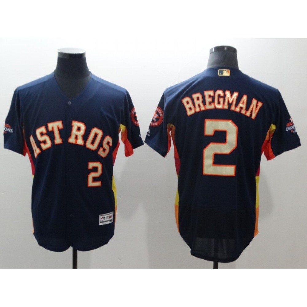 Men's Houston Astros #2 Alex Bregman Navy 2018 Gold Program Flexbase Stitched MLB Jersey Men's Houston Astros #2 Alex Bregman Navy 2018 Gold Program Flexbase Stitched MLB Jersey