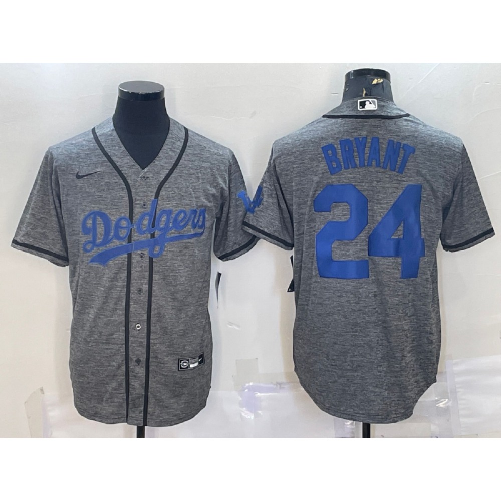 Men's Los Angeles Dodgers #24 Kobe Bryant Grey Cool Base Stitched Jersey Men's Los Angeles Dodgers #24 Kobe Bryant Grey Cool Base Stitched Jersey