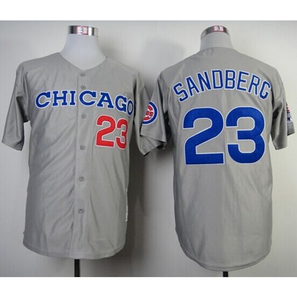 Mitchell and Ness 1990 Cubs #23 Ryne Sandberg Grey Throwback Stitched MLB Jersey Mitchell and Ness 1990 Cubs #23 Ryne Sandberg Grey Throwback Stitched MLB Jersey