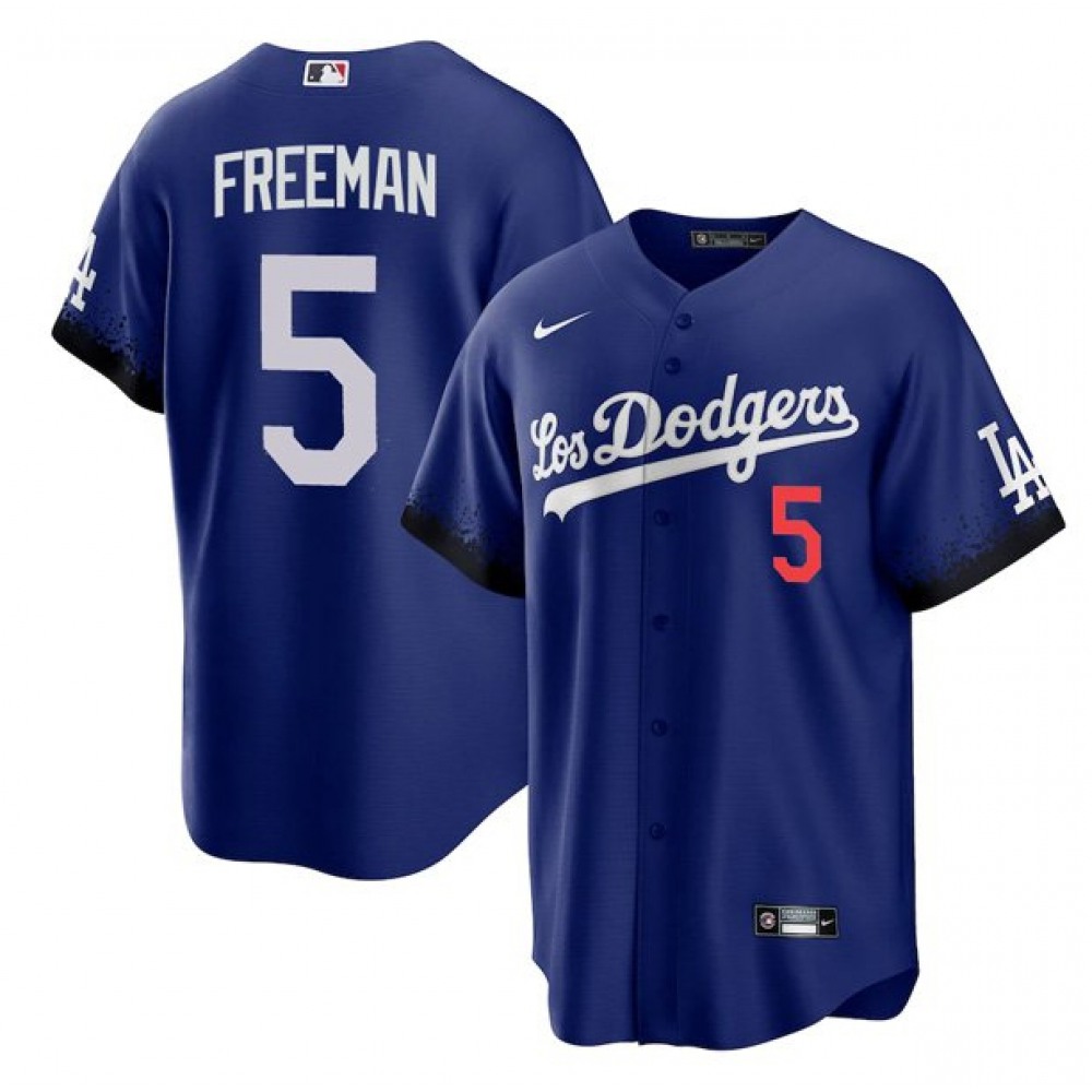 Men's Los Angeles Dodgers #5 Freddie Freeman Royal City Connect Cool Base Stitched Baseball Jersey Men's Los Angeles Dodgers #5 Freddie Freeman Royal City Connect Cool Base Stitched Baseball Jersey