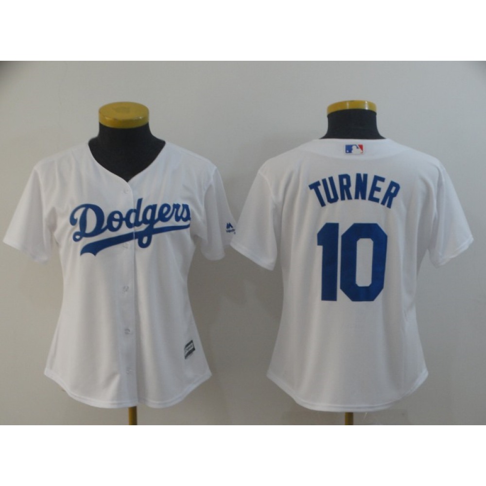 Women's Los Angeles Dodgers #10 Justin Turner White Cool Base Stitched MLB Jersey(Run Small) Women's Los Angeles Dodgers #10 Justin Turner White Cool Base Stitched MLB Jersey(Run Small)