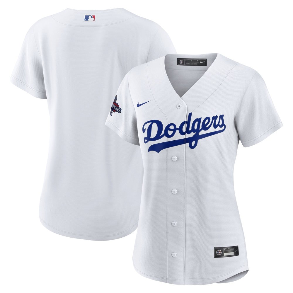 Women's Los Angeles Dodgers Nike White 2024 World Series Champions Home Replica Jersey Women's Los Angeles Dodgers Nike White 2024 World Series Champions Home Replica Jersey