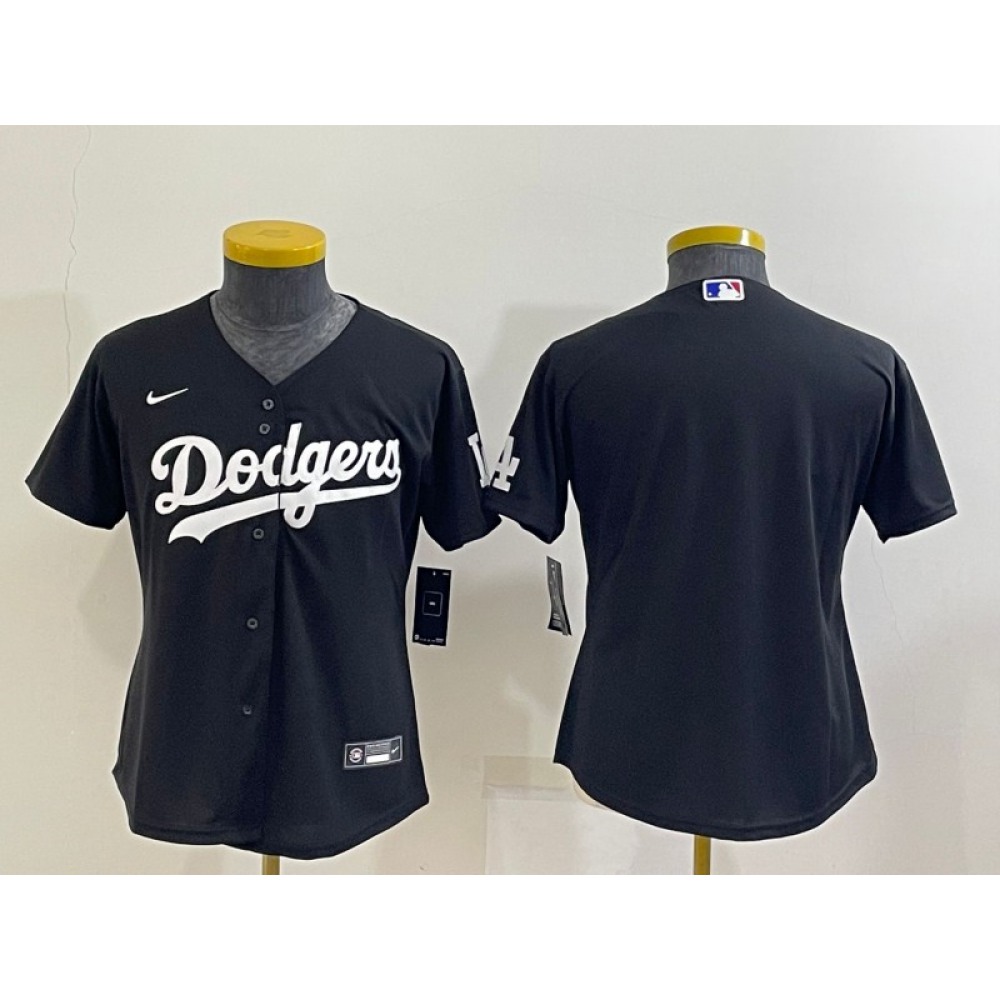 Women's Los Angeles Dodgers Blank Black Stitched Baseball Jersey(Run Small) Women's Los Angeles Dodgers Blank Black Stitched Baseball Jersey(Run Small)