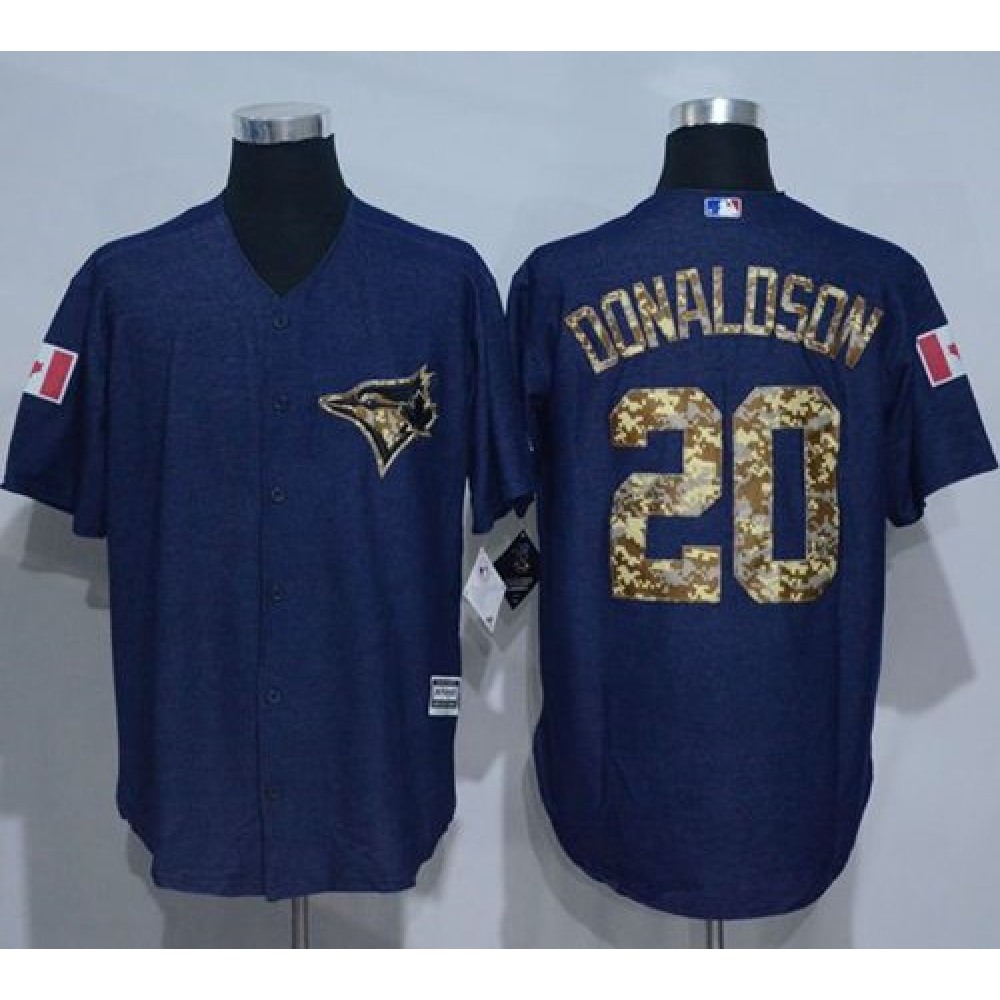 Blue Jays #20 Josh Donaldson Denim Blue Salute to Service Stitched MLB Jersey Blue Jays #20 Josh Donaldson Denim Blue Salute to Service Stitched MLB Jersey