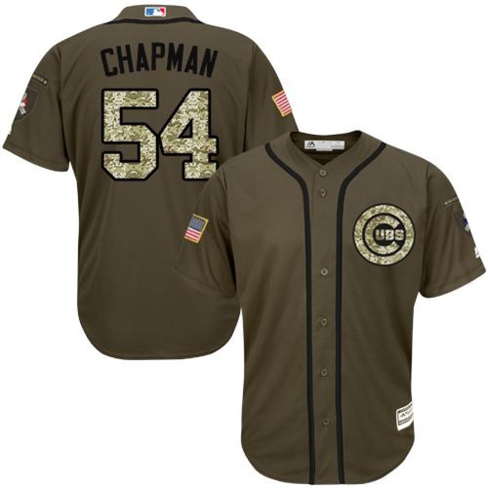 Cubs #54 Aroldis Chapman Green Salute to Service Stitched MLB Jersey Cubs #54 Aroldis Chapman Green Salute to Service Stitched MLB Jersey