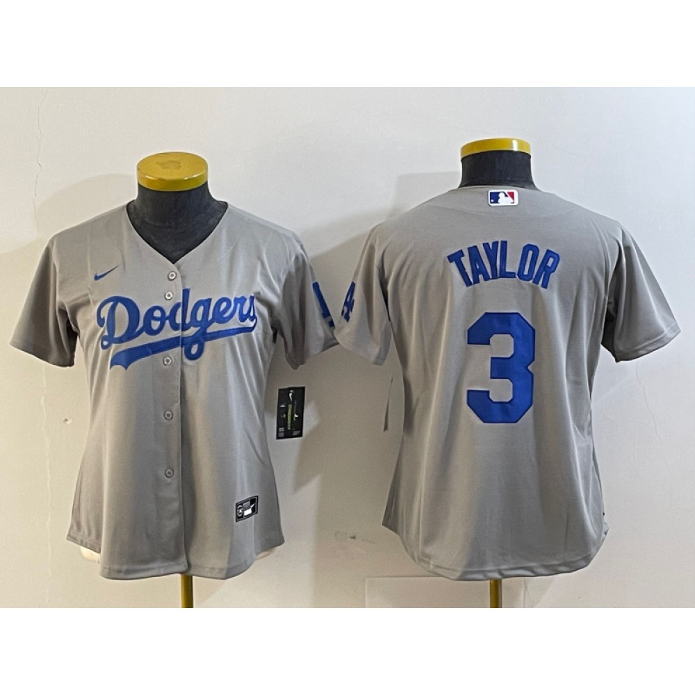 Youth Los Angeles Dodgers #3 Chris Taylor Grey Stitched Baseball Jersey Youth Los Angeles Dodgers #3 Chris Taylor Grey Stitched Baseball Jersey
