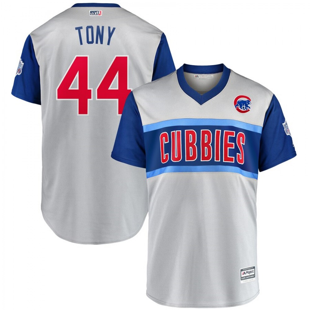 Men's Chicago Cubs #44 Anthony Rizzo "Tony" Majestic Gray 2019 MLB Little League Classic Replica Player Stitched MLB Jersey Men's Chicago Cubs #44 Anthony Rizzo "Tony" Majestic Gray 2019 MLB Little League Classic Replica Player Stitched MLB Jersey