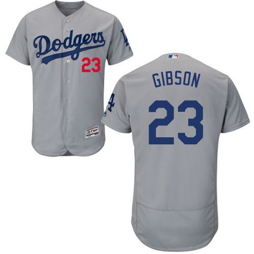 Dodgers #23 Kirk Gibson Grey Flexbase Authentic Collection Stitched MLB Jersey Dodgers #23 Kirk Gibson Grey Flexbase Authentic Collection Stitched MLB Jersey