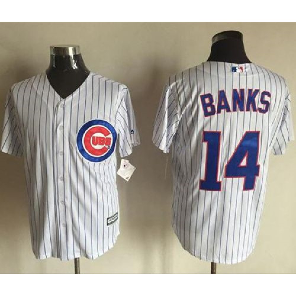 Cubs #14 Ernie Banks White Strip New Cool Base Stitched MLB Jersey Cubs #14 Ernie Banks White Strip New Cool Base Stitched MLB Jersey