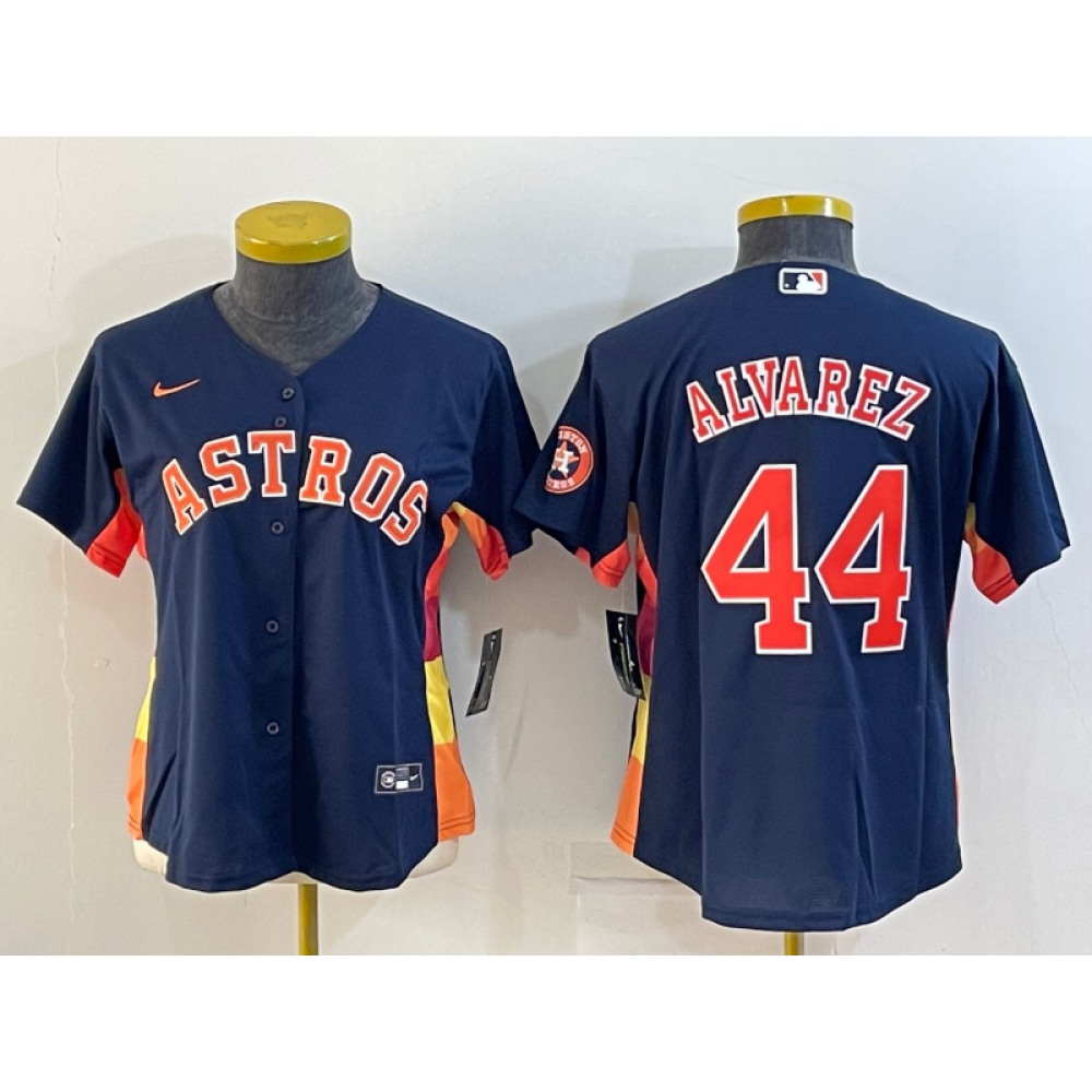 Women's Houston Astros #44 Yordan Alvarez Navy With Patch Cool Base Stitched Baseball Jersey(Run Small) Women's Houston Astros #44 Yordan Alvarez Navy With Patch Cool Base Stitched Baseball Jersey(Run Small)