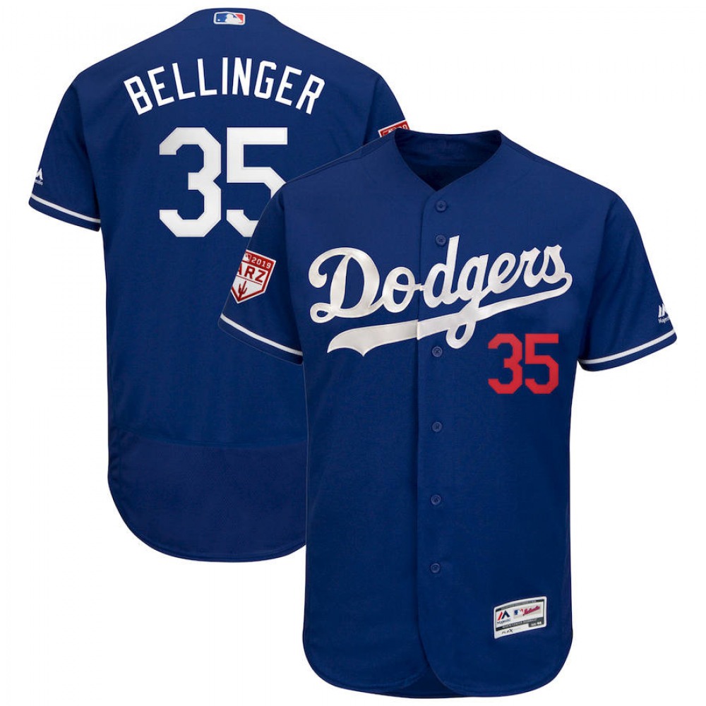 Men's Los Angeles Dodgers #35 Cody Bellinger Majestic Royal 2019 Spring Training Flex Base Stitched MLB Jersey Men's Los Angeles Dodgers #35 Cody Bellinger Majestic Royal 2019 Spring Training Flex Base Stitched MLB Jersey
