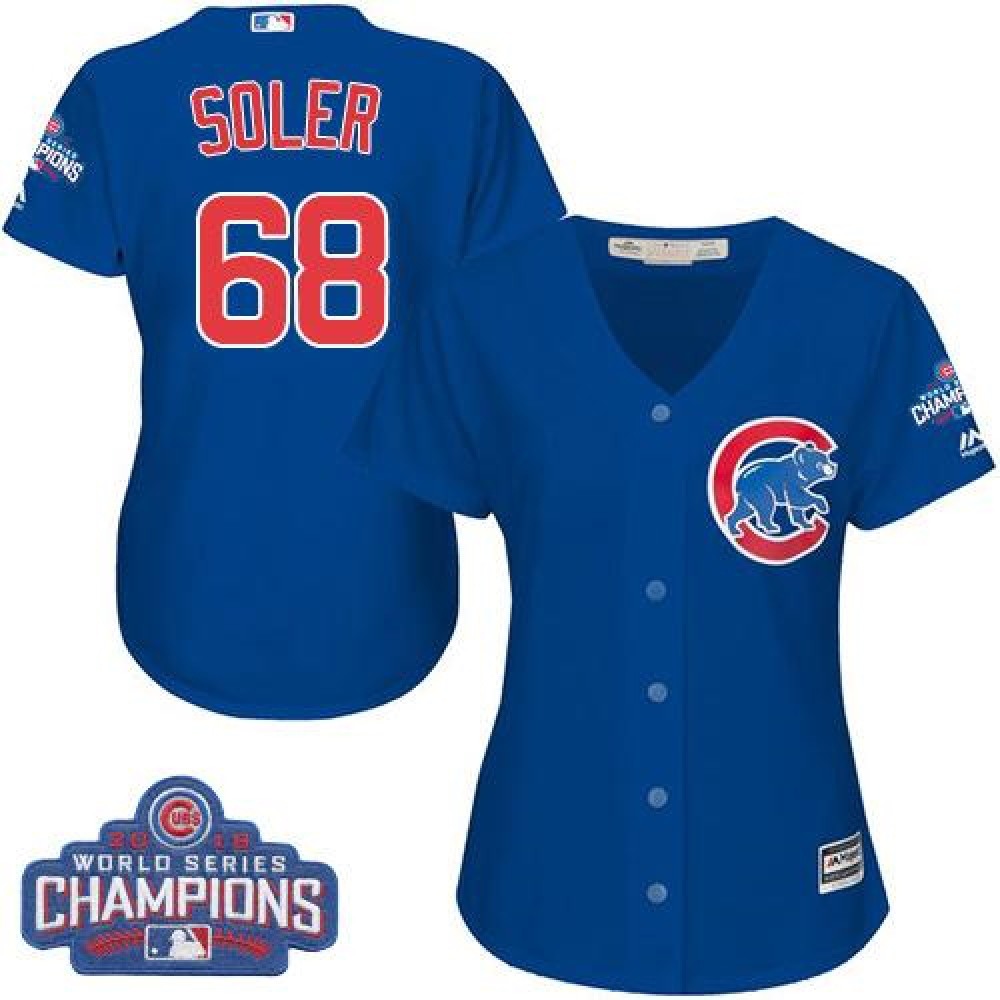 Cubs #68 Jorge Soler Blue Alternate 2016 World Series Champions Women's Stitched MLB Jersey Cubs #68 Jorge Soler Blue Alternate 2016 World Series Champions Women's Stitched MLB Jersey