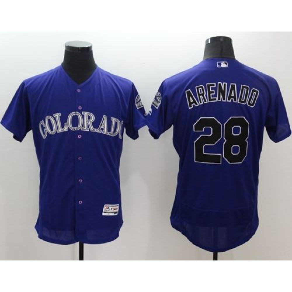 Rockies #28 Nolan Arenado Purple Flexbase Authentic Collection Stitched MLB Jersey Rockies #28 Nolan Arenado Purple Flexbase Authentic Collection Stitched MLB Jersey