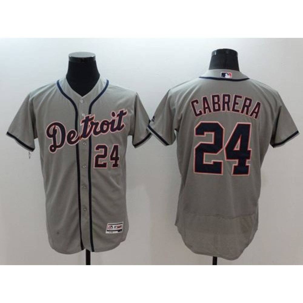 Tigers #24 Miguel Cabrera Grey Flexbase Authentic Collection Stitched MLB Jersey Tigers #24 Miguel Cabrera Grey Flexbase Authentic Collection Stitched MLB Jersey