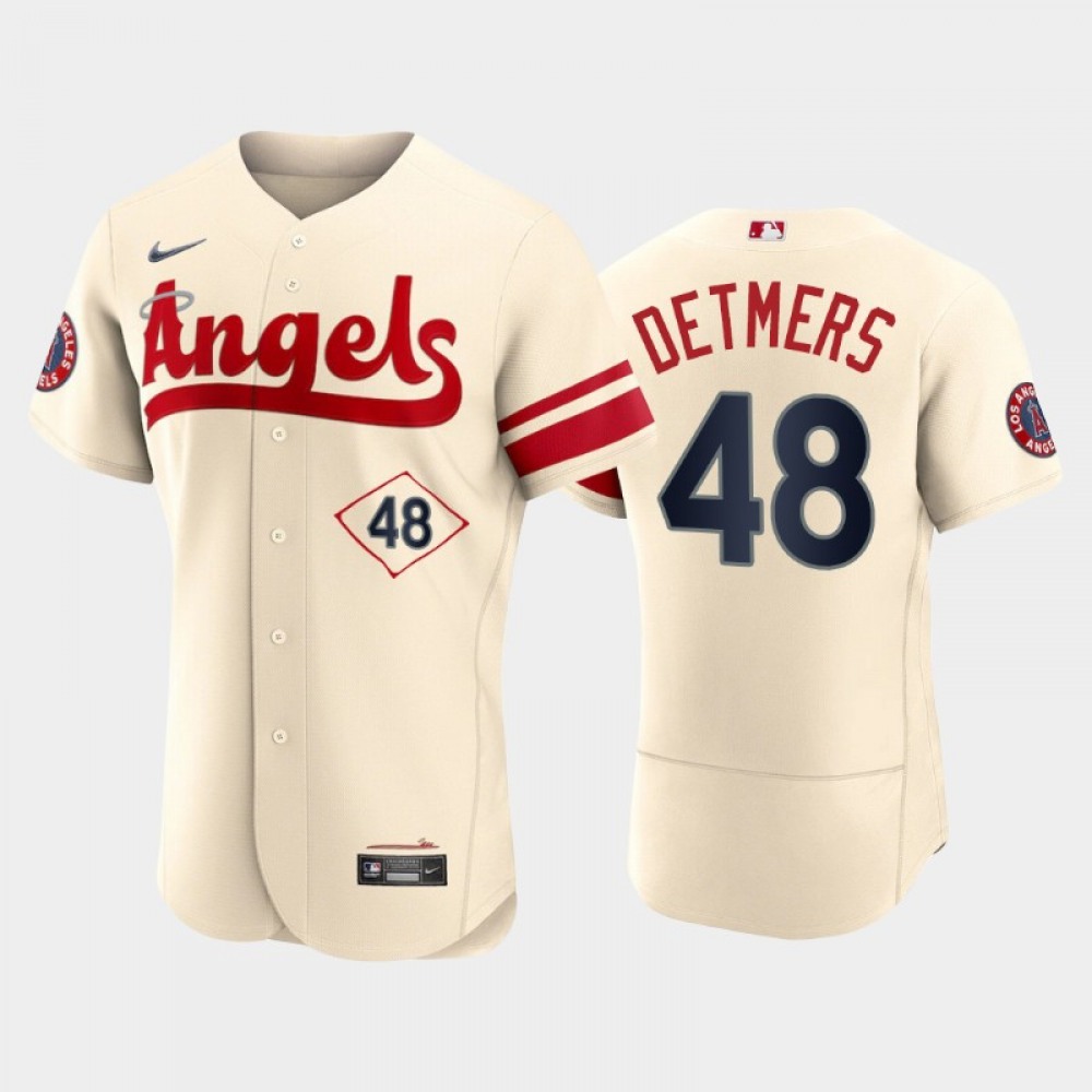 Men's Los Angeles Angels #48 Reid Detmers 2022 Cream City Connect Flex Base Stitched Jersey Men's Los Angeles Angels #48 Reid Detmers 2022 Cream City Connect Flex Base Stitched Jersey