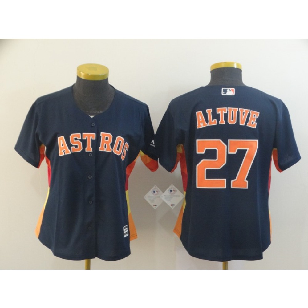 Women's Houston Astros #27 Jose Altuve Navy Cool Base Stitched MLB Jersey(Run Small) Women's Houston Astros #27 Jose Altuve Navy Cool Base Stitched MLB Jersey(Run Small)