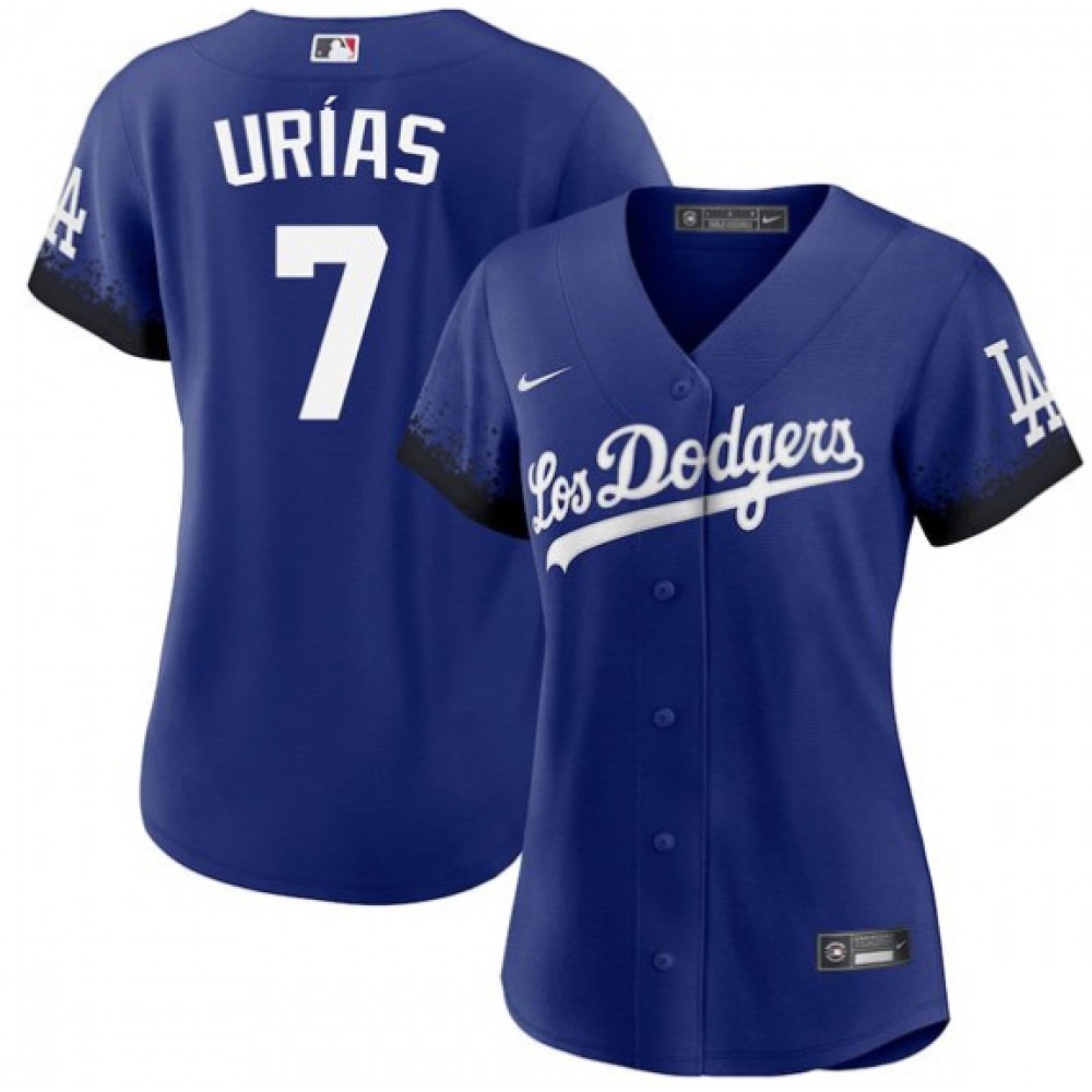 Women's Los Angeles Dodgers #7 Julio Urias 2021 Royal City Connect Cool Base Stitched Baseball Jersey(Run Small) Women's Los Angeles Dodgers #7 Julio Urias 2021 Royal City Connect Cool Base Stitched Baseball Jersey(Run Small)