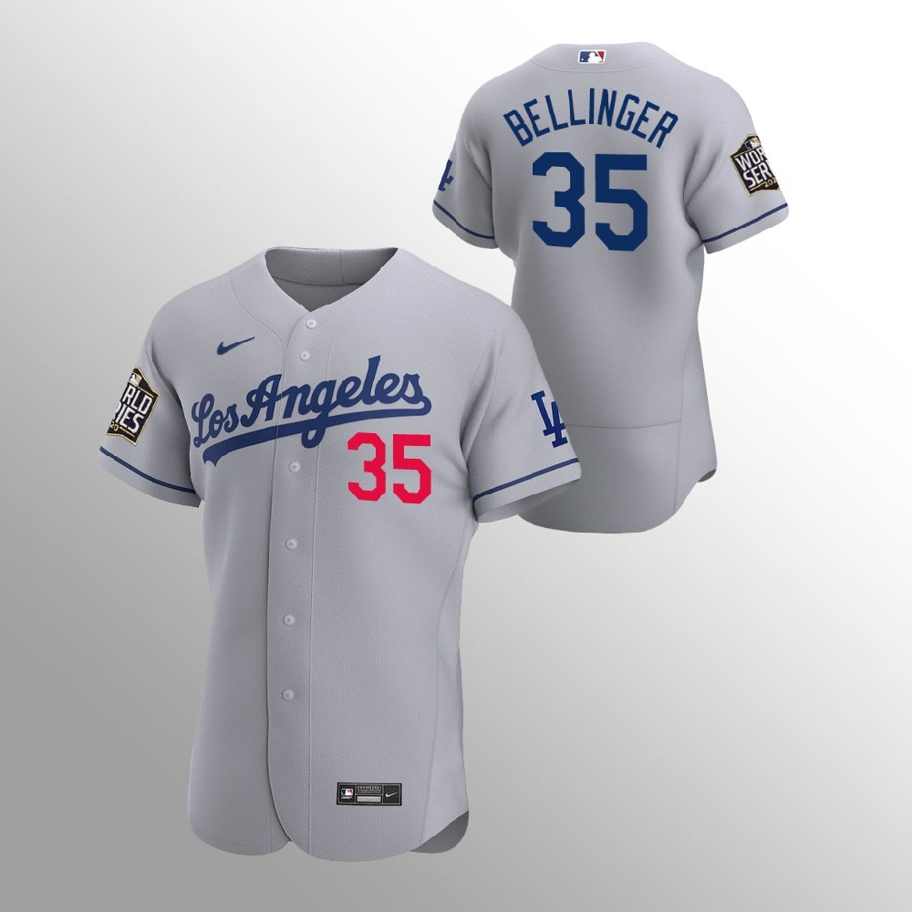 Men's Los Angeles Dodgers #35 Cody Bellinger Grey 2020 World Series Bound stitched Jersey Men's Los Angeles Dodgers #35 Cody Bellinger Grey 2020 World Series Bound stitched Jersey