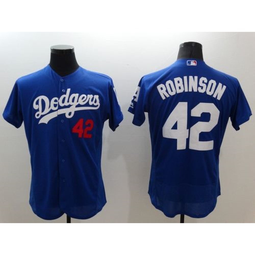 Dodgers #42 Jackie Robinson Blue Flexbase Authentic Collection Stitched MLB Jersey Dodgers #42 Jackie Robinson Blue Flexbase Authentic Collection Stitched MLB Jersey