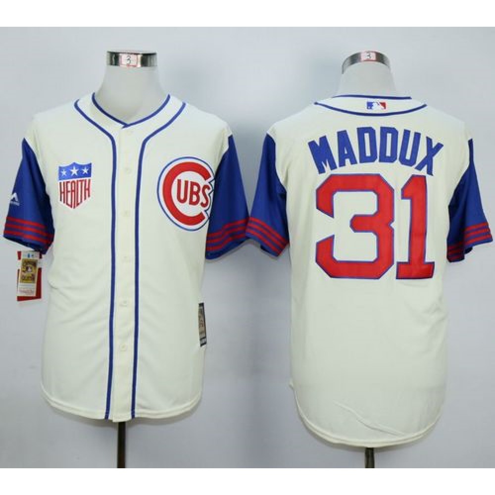 Cubs #31 Greg Maddux Cream/Blue 1942 Turn Back The Clock Stitched MLB Jersey Cubs #31 Greg Maddux Cream/Blue 1942 Turn Back The Clock Stitched MLB Jersey