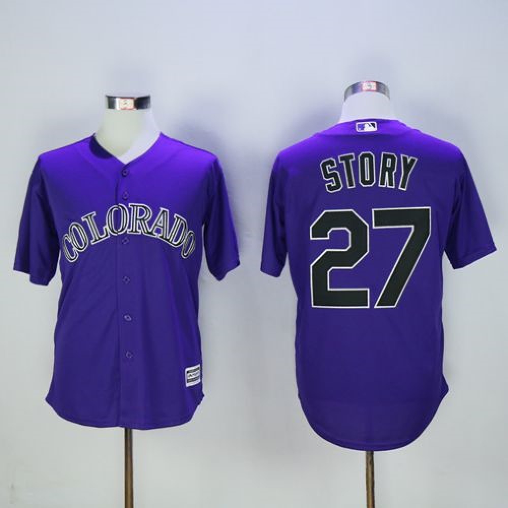 Rockies #27 Trevor Story Purple New Cool Base Stitched MLB Jersey Rockies #27 Trevor Story Purple New Cool Base Stitched MLB Jersey