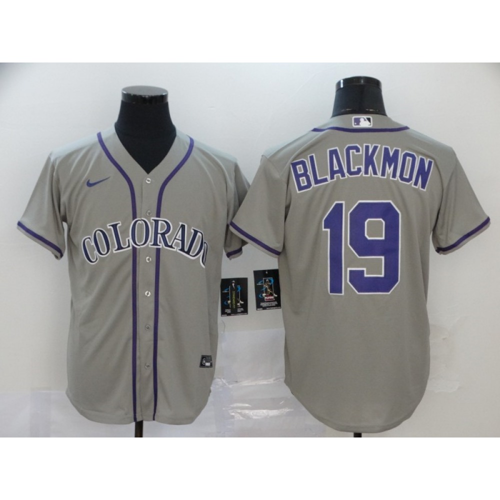 Men's Colorado Rockies #19 Charlie Blackmon Grey Cool Base Stitched MLB Jersey Men's Colorado Rockies #19 Charlie Blackmon Grey Cool Base Stitched MLB Jersey