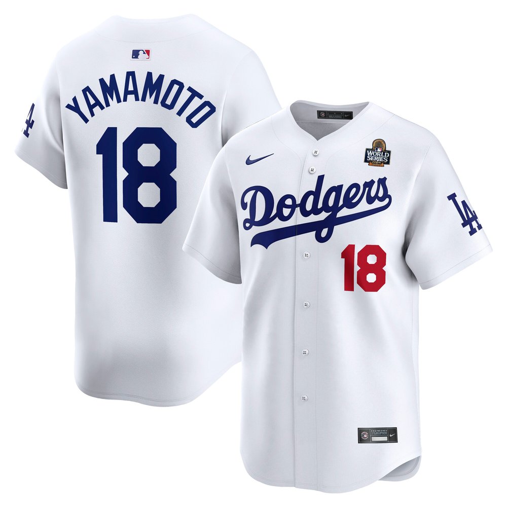 Men's Los Angeles Dodgers Yoshinobu Yamamoto Nike White 2024 World Series Home Limited Player Jersey Men's Los Angeles Dodgers Yoshinobu Yamamoto Nike White 2024 World Series Home Limited Player Jersey