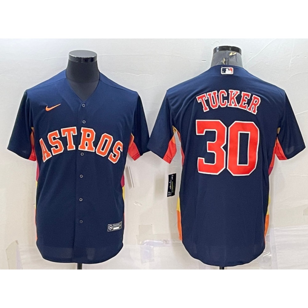 Men's Houston Astros #30 Kyle Tucker Navy Cool Base Stitched Jersey Men's Houston Astros #30 Kyle Tucker Navy Cool Base Stitched Jersey