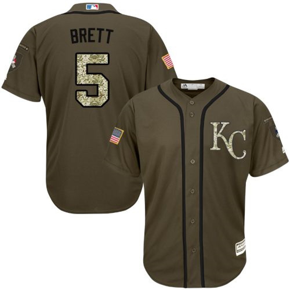 Royals #5 George Brett Green Salute to Service Stitched MLB Jersey Royals #5 George Brett Green Salute to Service Stitched MLB Jersey