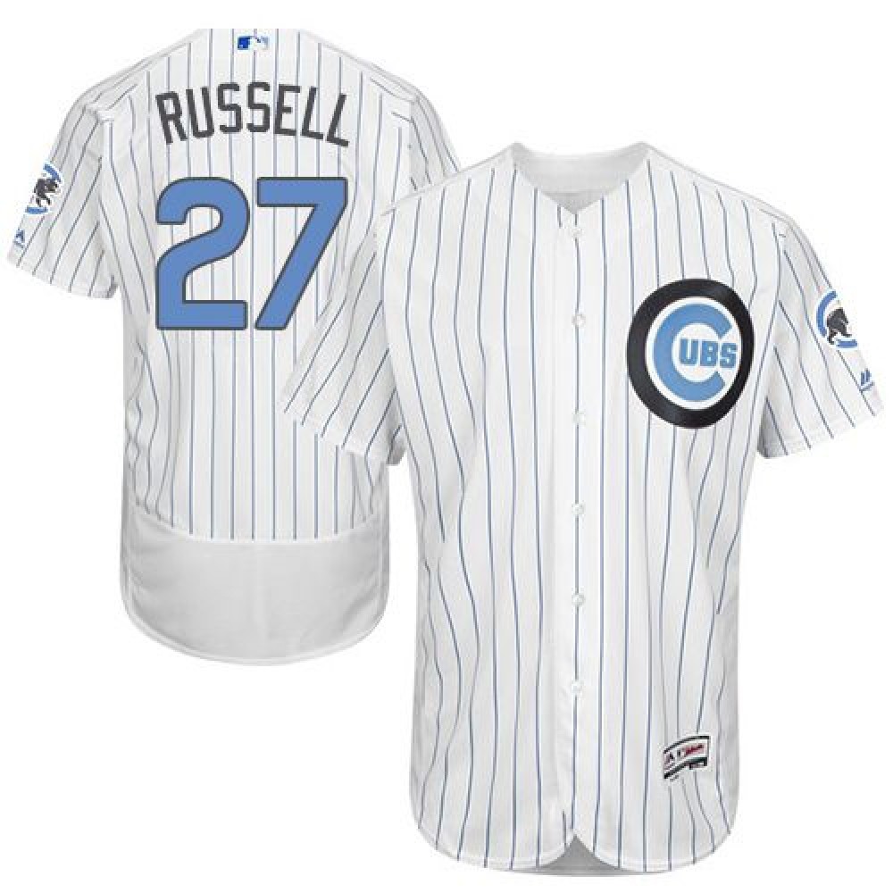 Cubs #27 Addison Russell White(Blue Strip) Flexbase Authentic Collection 2016 Father's Day Stitched MLB Jersey Cubs #27 Addison Russell White(Blue Strip) Flexbase Authentic Collection 2016 Father's Day Stitched MLB Jersey