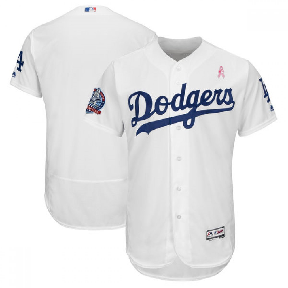 Men's Los Angeles Dodgers White 2018 Mother's Day Flexbase Stitched MLB Jersey Men's Los Angeles Dodgers White 2018 Mother's Day Flexbase Stitched MLB Jersey