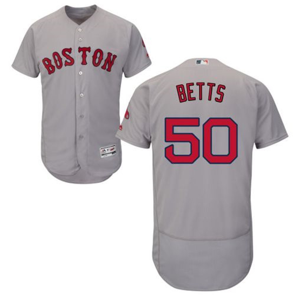 Red Sox #50 Mookie Betts Grey Flexbase Authentic Collection Stitched MLB Jersey Red Sox #50 Mookie Betts Grey Flexbase Authentic Collection Stitched MLB Jersey