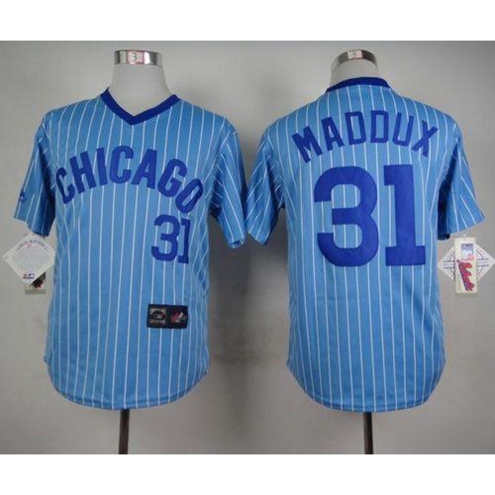 Cubs #31 Greg Maddux Blue(White Strip) Cooperstown Throwback Stitched MLB Jersey Cubs #31 Greg Maddux Blue(White Strip) Cooperstown Throwback Stitched MLB Jersey