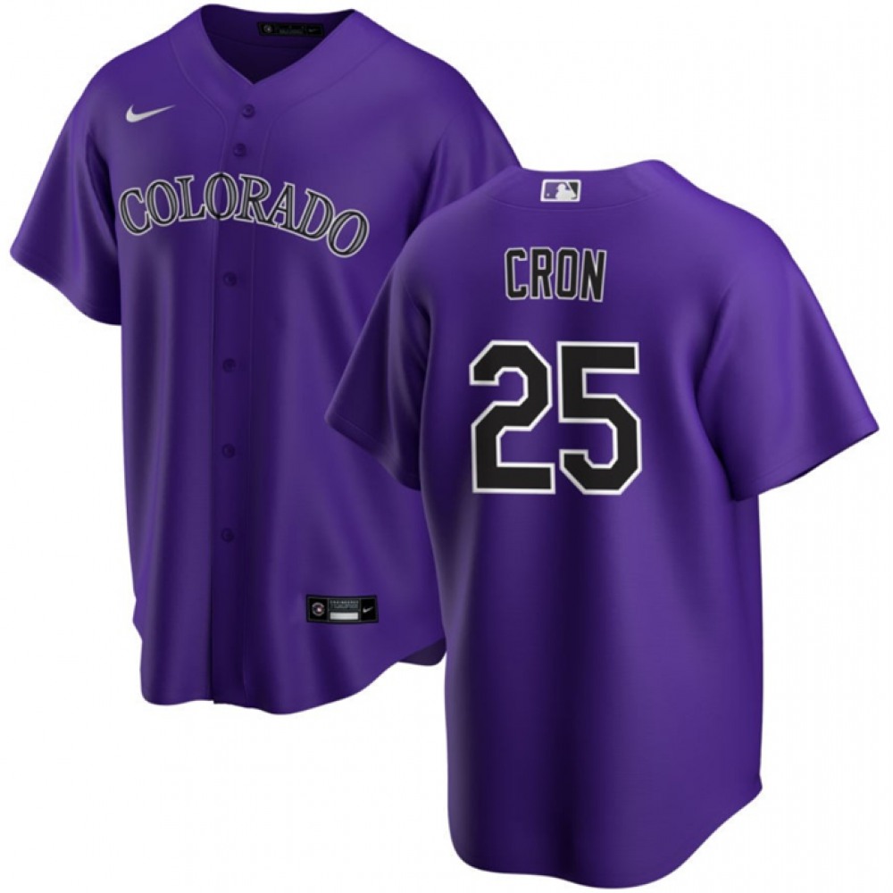 Men's Colorado Rockies #25 C.J. Cron Purple Stitched Baseball Jersey Men's Colorado Rockies #25 C.J. Cron Purple Stitched Baseball Jersey