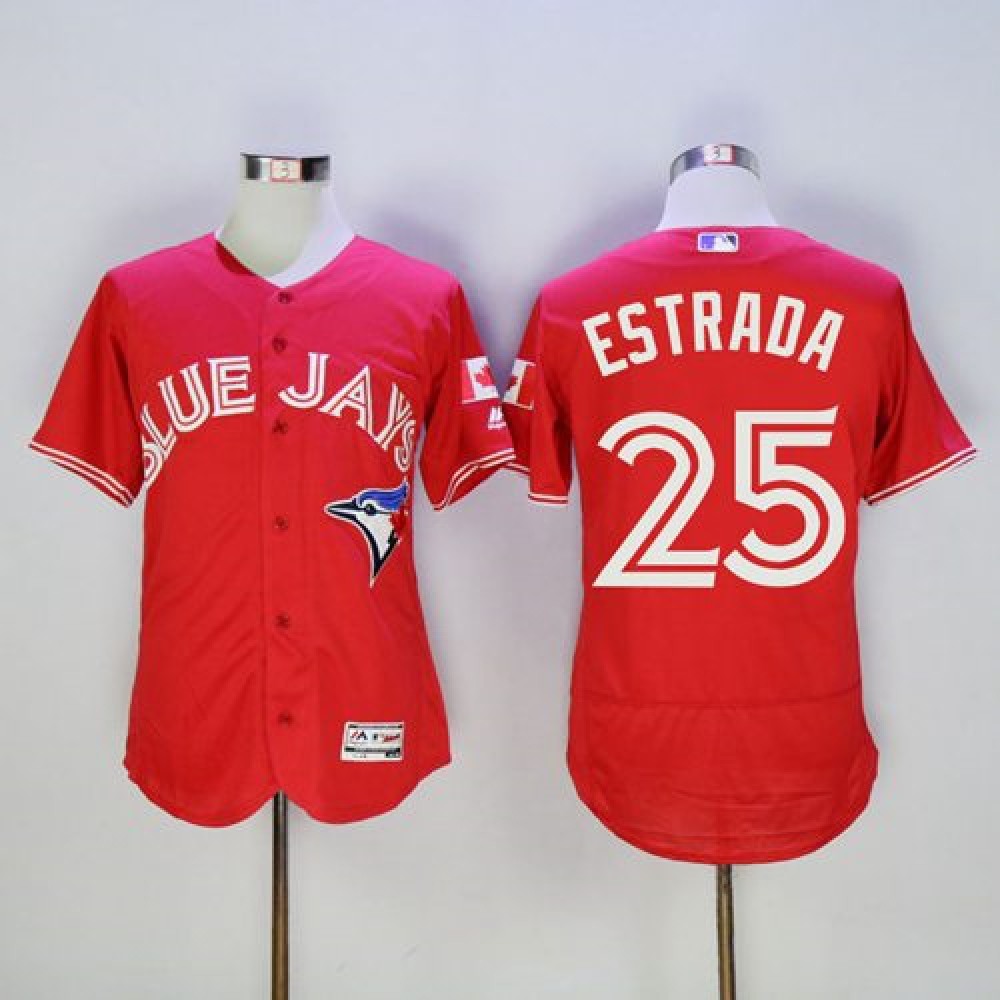 Blue Jays #25 Marco Estrada Red Flexbase Authentic Collection Canada Day Stitched MLB Jersey Blue Jays #25 Marco Estrada Red Flexbase Authentic Collection Canada Day Stitched MLB Jersey