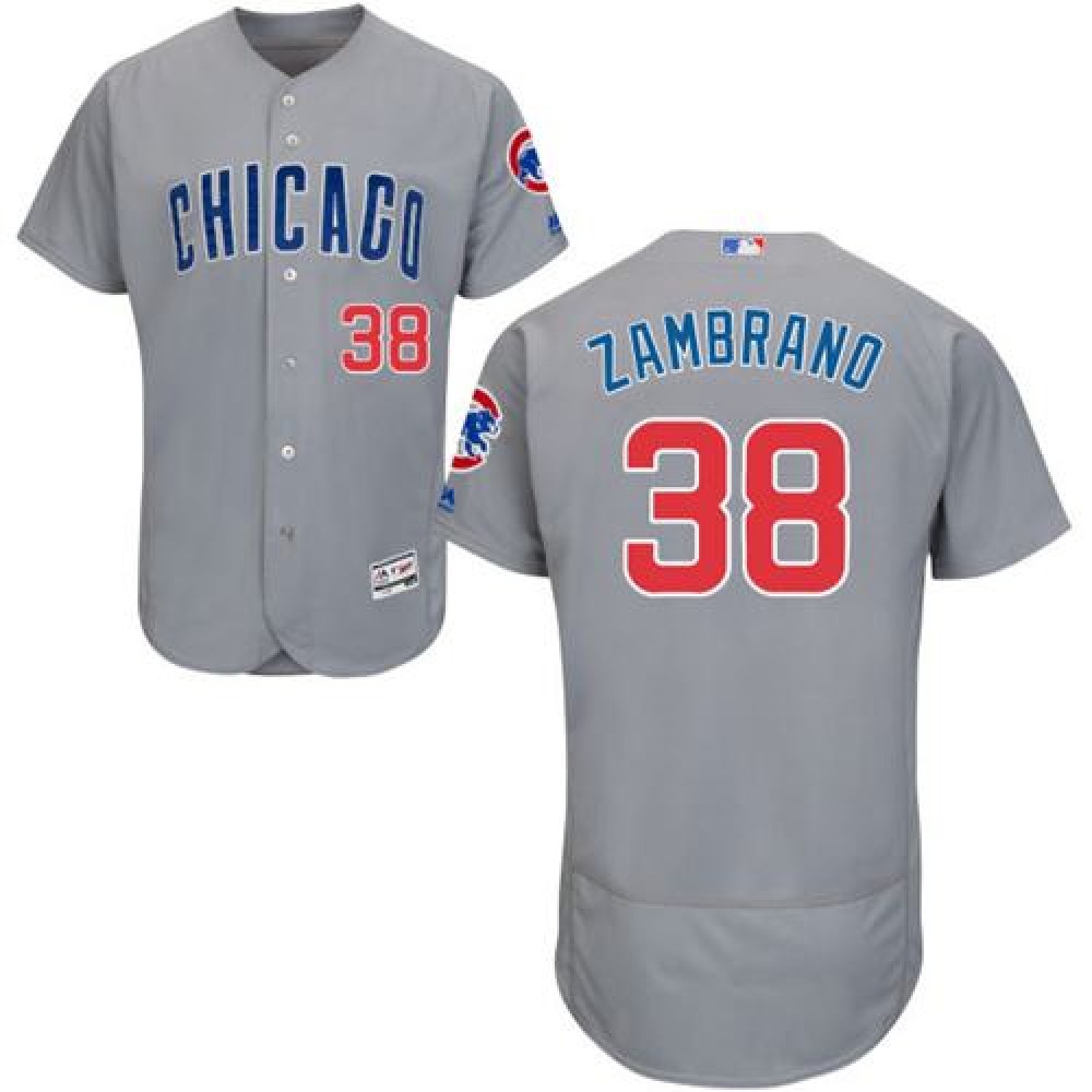 Cubs #38 Carlos Zambrano Grey Flexbase Authentic Collection Road Stitched MLB Jersey Cubs #38 Carlos Zambrano Grey Flexbase Authentic Collection Road Stitched MLB Jersey