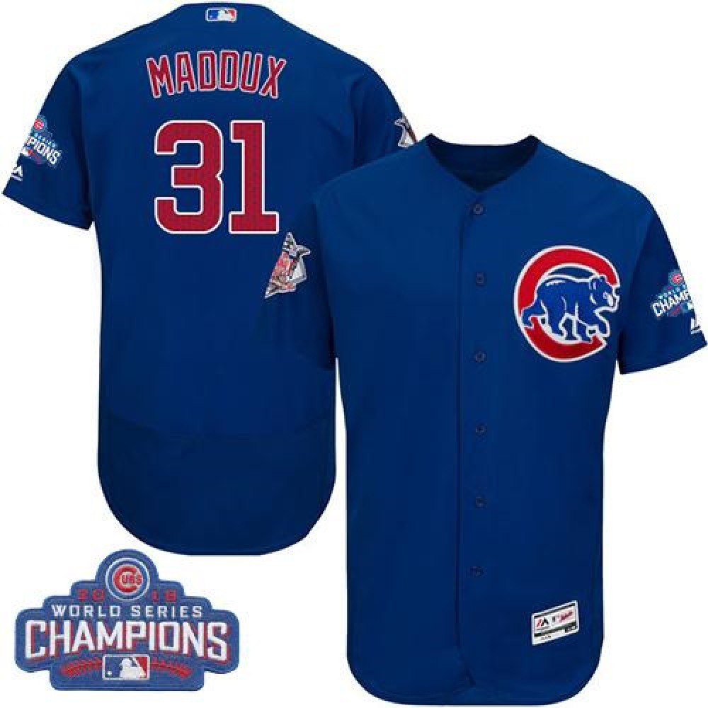 Cubs #31 Greg Maddux Blue Flexbase Authentic Collection 2016 World Series Champions Stitched MLB Jersey Cubs #31 Greg Maddux Blue Flexbase Authentic Collection 2016 World Series Champions Stitched MLB Jersey