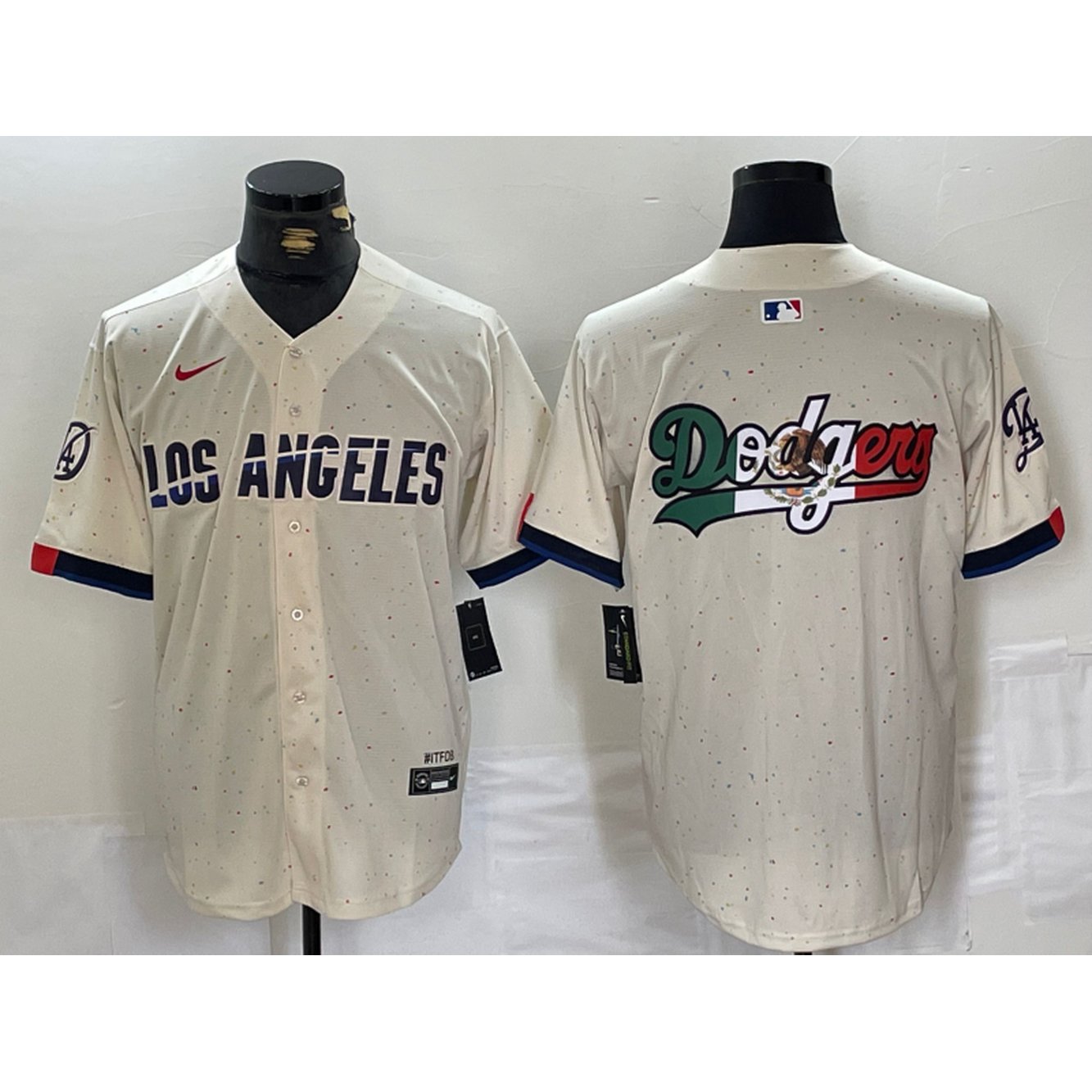 Men's Los Angeles Dodgers Team Big Logo Cream Stitched Baseball Jersey Men's Los Angeles Dodgers Team Big Logo Cream Stitched Baseball Jersey