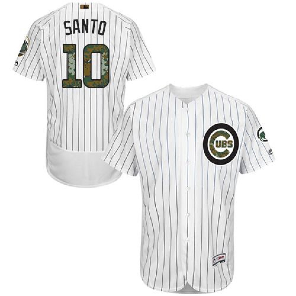 Cubs #10 Ron Santo White(Blue Strip) Flexbase Authentic Collection 2016 Memorial Day Stitched MLB Jersey Cubs #10 Ron Santo White(Blue Strip) Flexbase Authentic Collection 2016 Memorial Day Stitched MLB Jersey