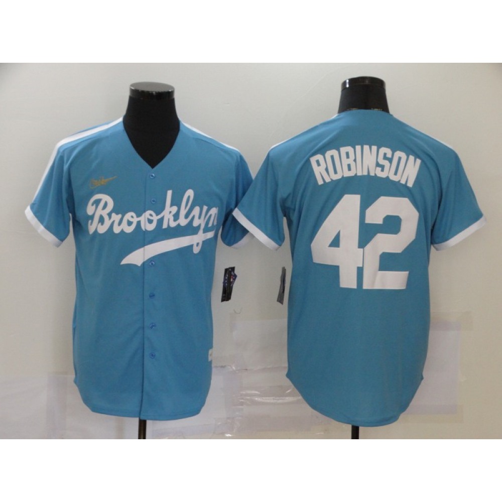 Men's Los Angeles Dodgers #42 Jackie Robinson Throwback Blue Cool Base Stitched Jersey Men's Los Angeles Dodgers #42 Jackie Robinson Throwback Blue Cool Base Stitched Jersey