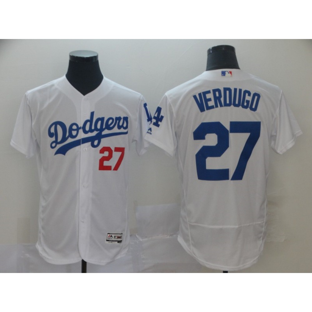 Men's Los Angeles Dodgers #27 Alex Verdugo White 2019 Flex Base Stitched MLB Jersey Men's Los Angeles Dodgers #27 Alex Verdugo White 2019 Flex Base Stitched MLB Jersey