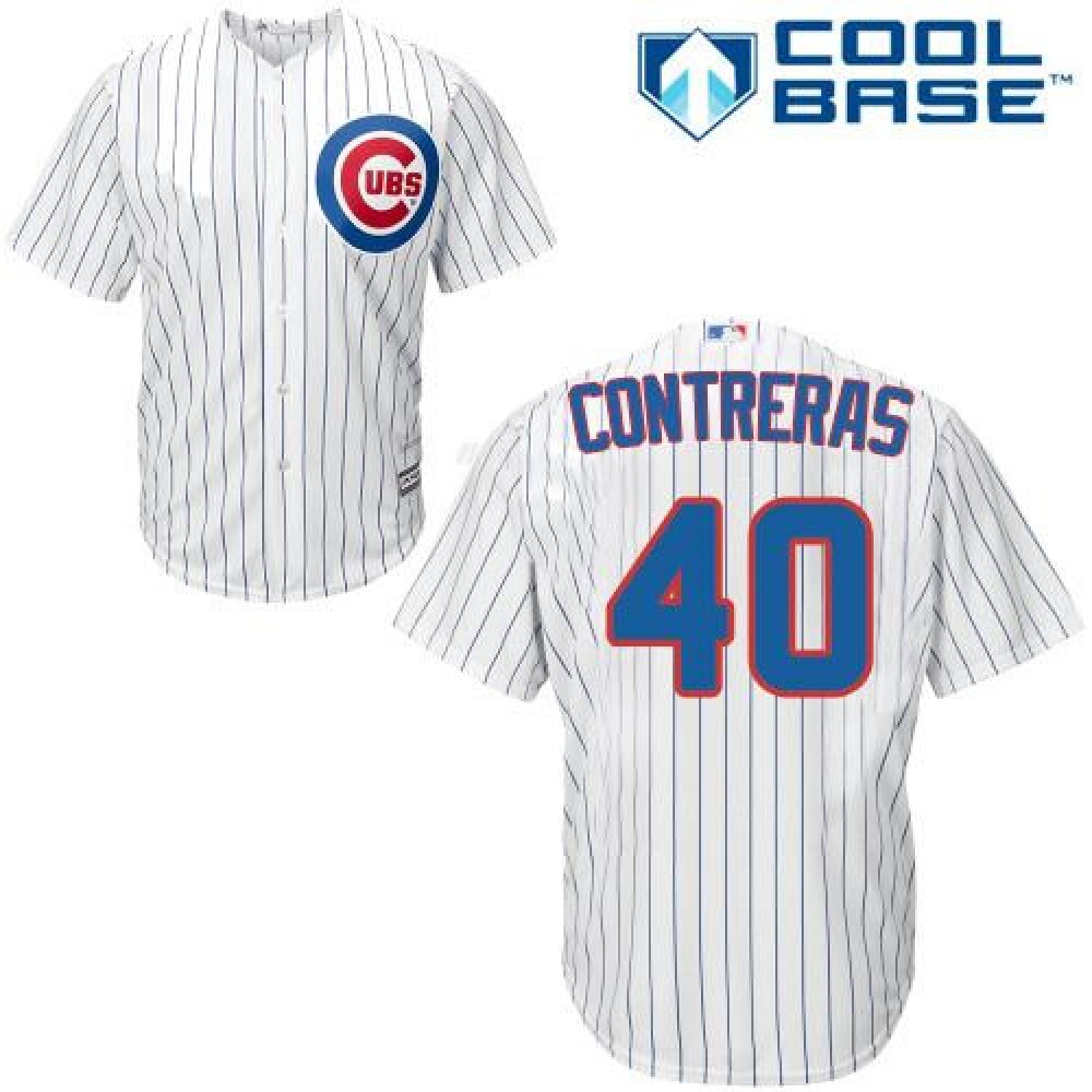 Cubs #40 Willson Contreras White(Blue Strip) Cool Base Stitched Youth MLB Jersey Cubs #40 Willson Contreras White(Blue Strip) Cool Base Stitched Youth MLB Jersey