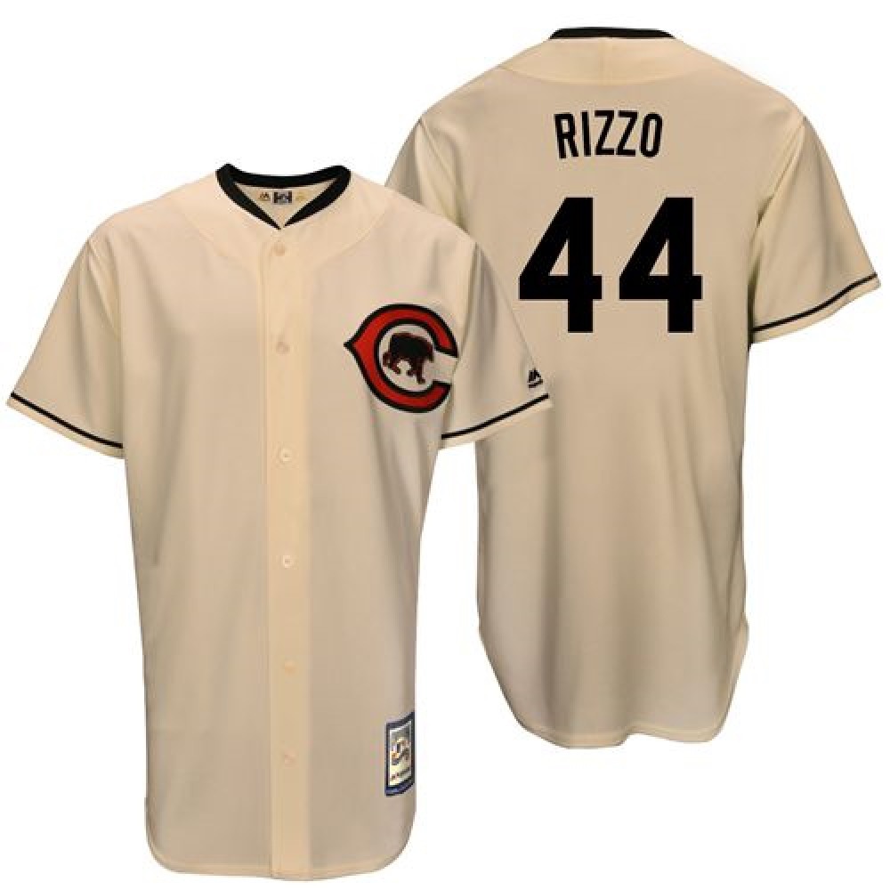 Mitchell And Ness Cubs #44 Anthony Rizzo Cream Throwback Stitched MLB Jersey Mitchell And Ness Cubs #44 Anthony Rizzo Cream Throwback Stitched MLB Jersey
